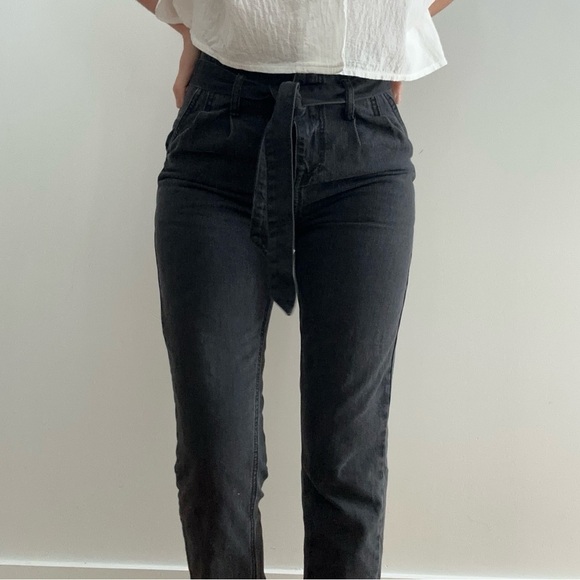 DANCE & MARVEL WASHED BLACK PAPERBAG JEANS - S - Picture 4 of 13